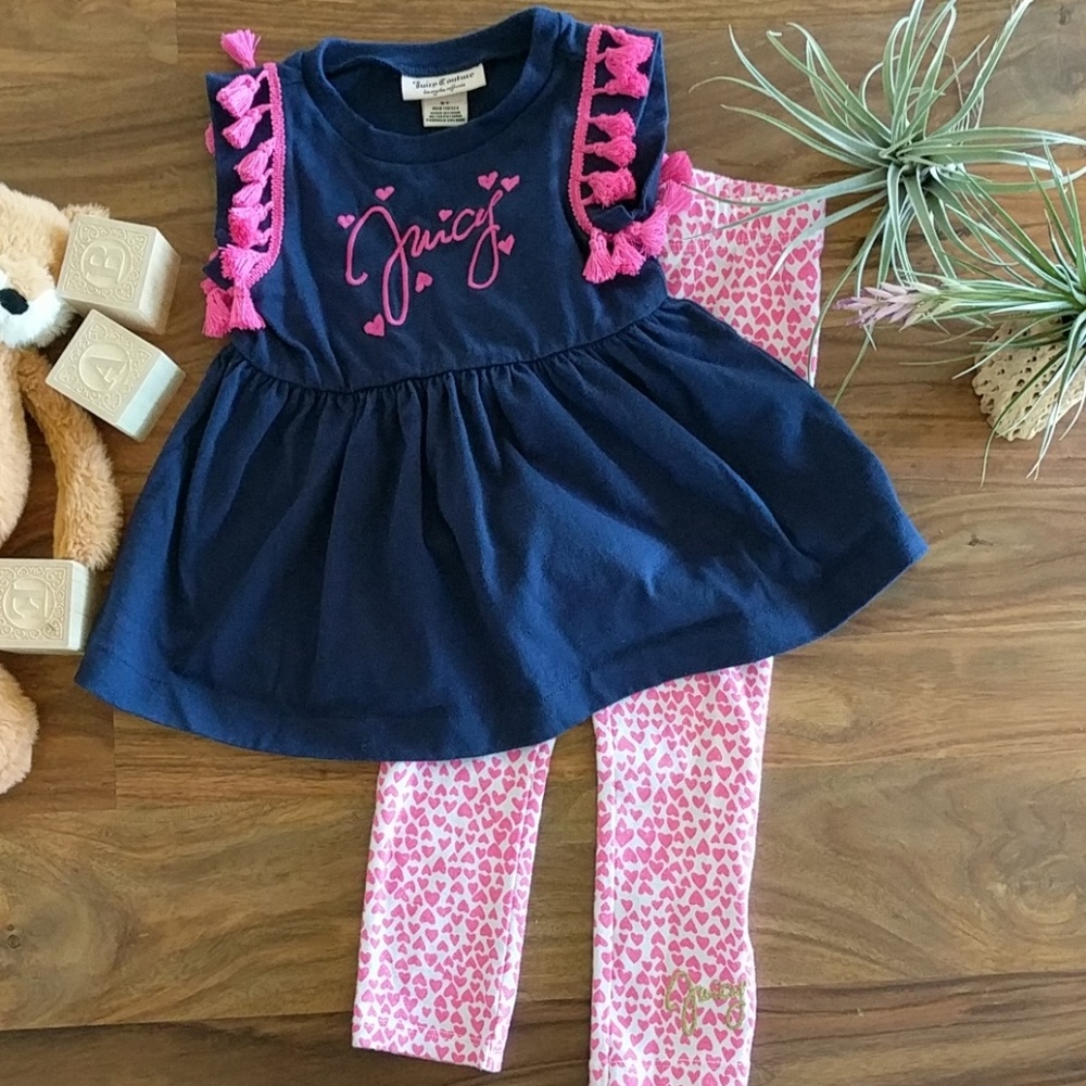 Juicy Couture top w/ tassles and heart legging set